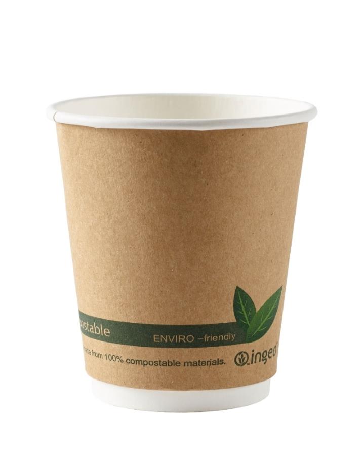 Kraft 10oz Compostable Double Wall Paper Cups